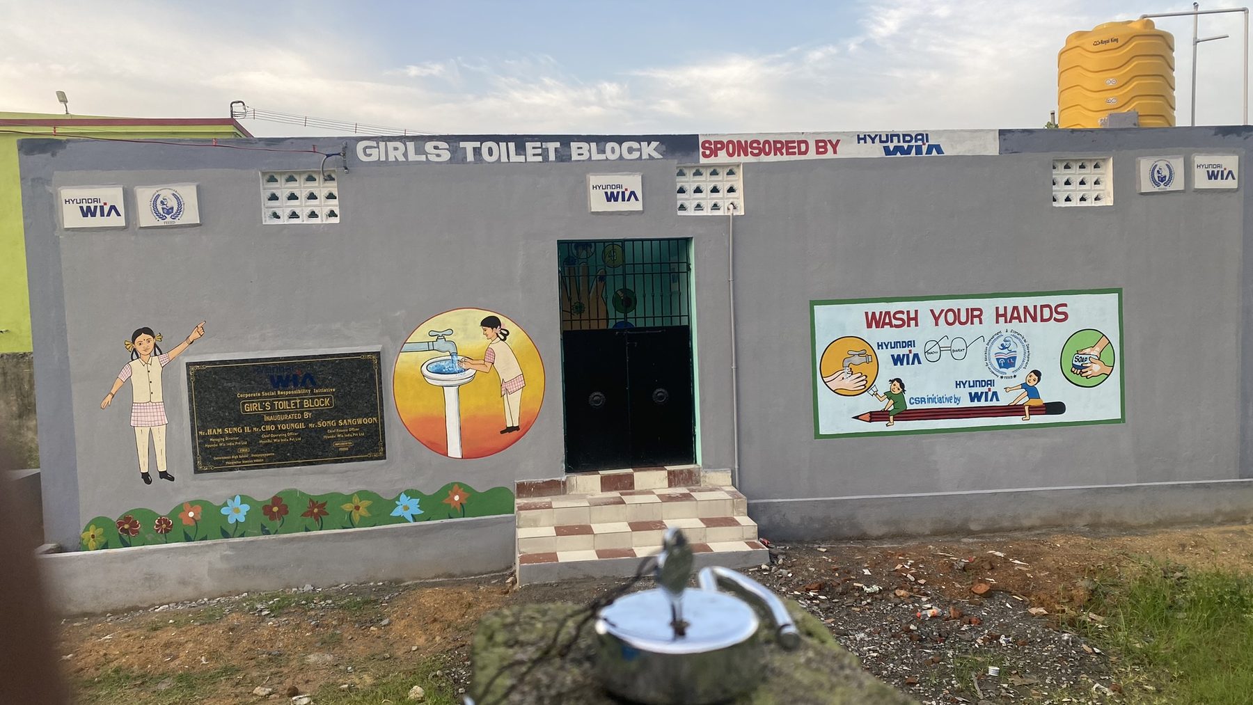 Girls' toilet block built with Hyundai WIA