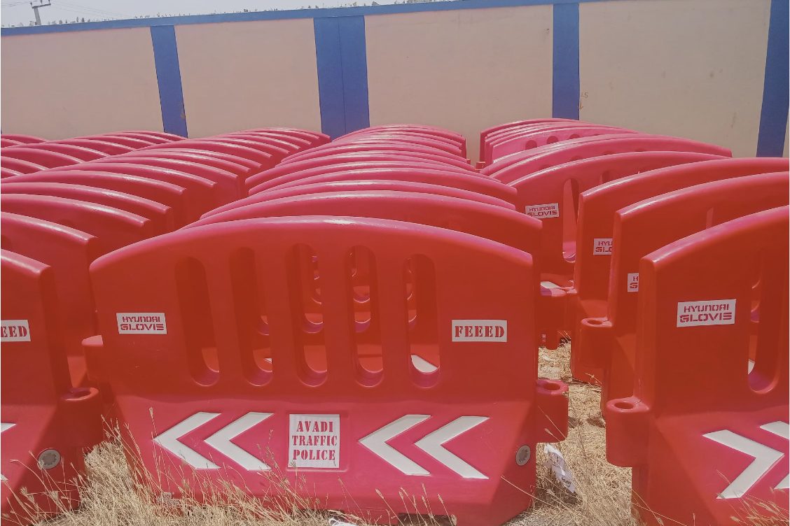 Road safety barricades, Avadi Commissionerate